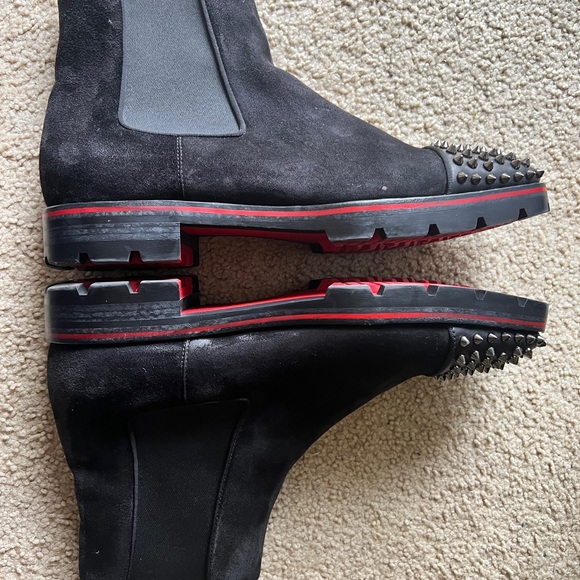 Christian Louboutin black suede spiked boots. 12 *READ* - Picture 6 of 15